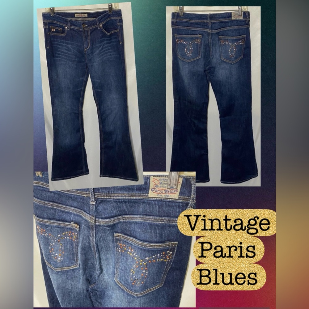 90’s Paris Blues Woman’s Flared Blue Denim Jeans Vintage